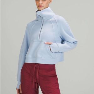 Lululemon oversized scuba funnel neck blue linen